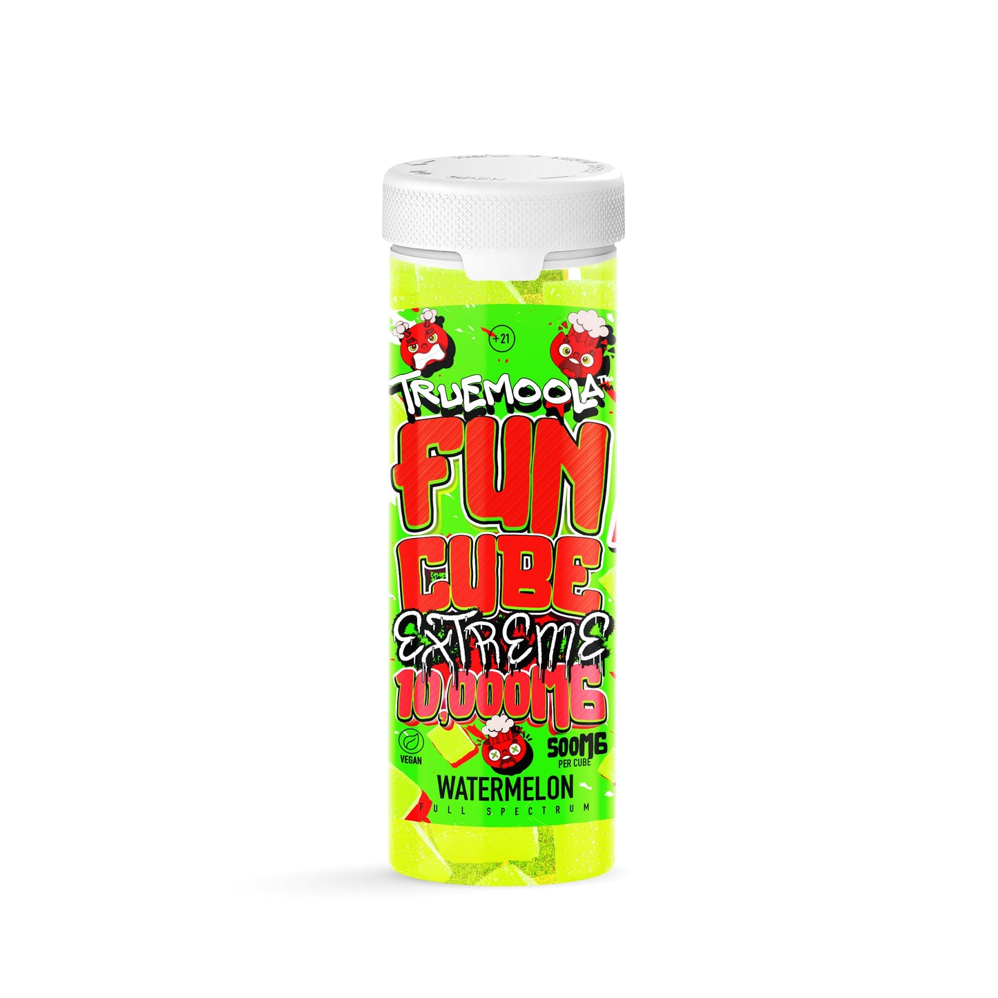 Truemoola Fun Cube EXTREME THC Blend 10,000mg Gummies 20ct Jar-Truemoola-Watermelon-NYC Glass