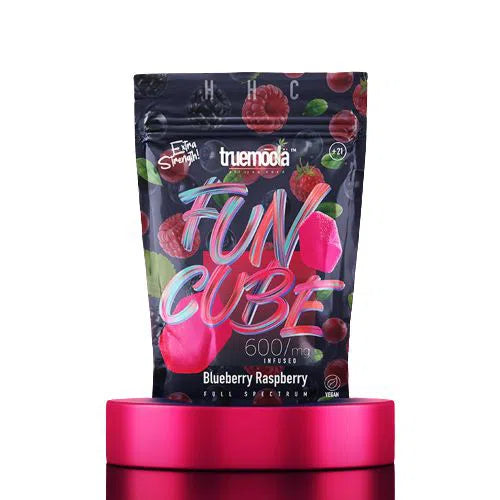 Truemoola HHC Vegan Cube Gummies 600mg-THC Edibles-Truemoola-Blueberry Raspberry-NYC Glass