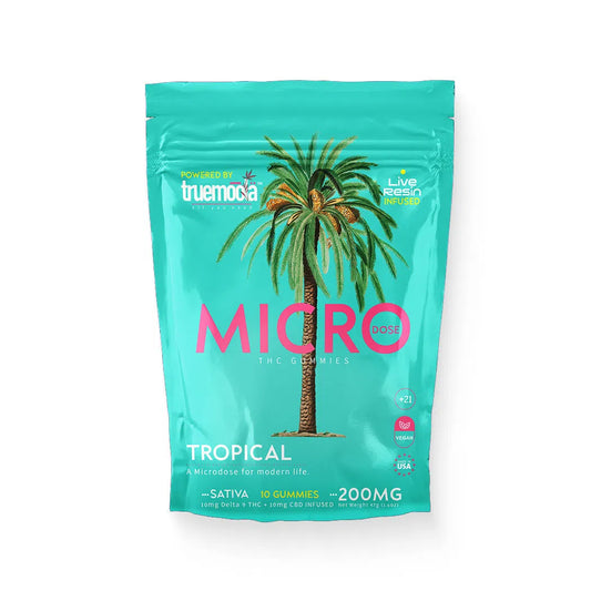 Truemoola Live Resin Infused Sativa Micro Dose Tropical 200mg Gummies-THC Edibles-Truemoola-NYC Glass