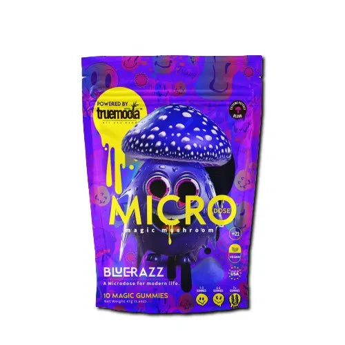 Truemoola Micro Dose Magic Mushroom Gummies High Potency Blend-Mushrooms-Truemoola-Blue Razz-NYC Glass