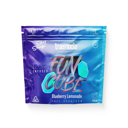 Truemoola Mini Fun Cube Delta 8 Gummies 2ct 120mg Bag-Truemoola-Blueberry Lemonade-NYC Glass