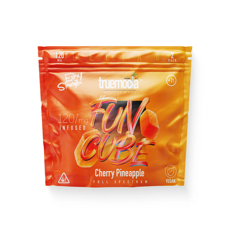 Truemoola Mini Fun Cube Delta 8 Gummies 2ct 120mg Bag-Truemoola-Cherry Pineapple-NYC Glass