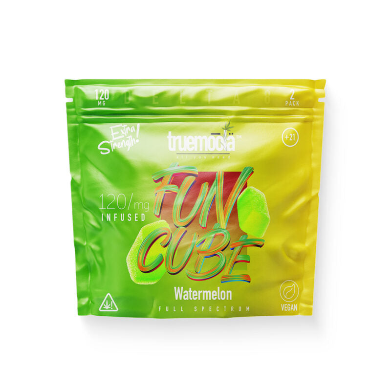 Truemoola Mini Fun Cube Delta 8 Gummies 2ct 120mg Bag-Truemoola-Watermelon-NYC Glass