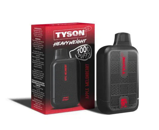Tyson 2.0 Heavy Weight 7000 Puffs Nicotine Salt USB-C Rechargeable Disposable-Tyson-Apple Melonberry 5%-NYC Glass