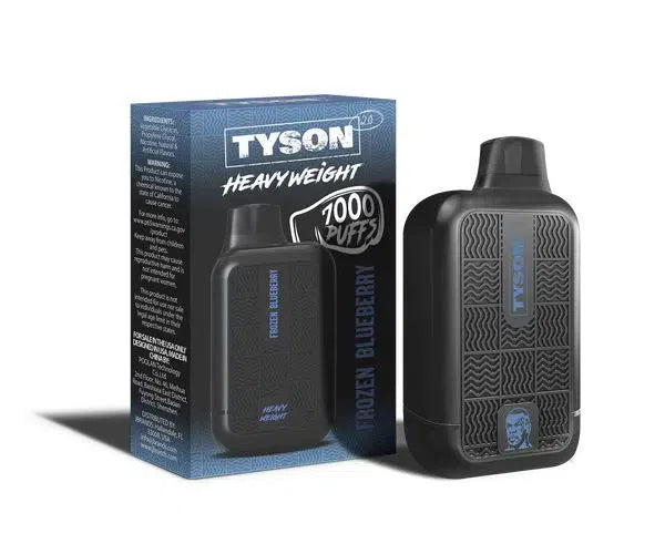 Tyson 2.0 Heavy Weight 7000 Puffs Nicotine Salt USB-C Rechargeable Disposable-Tyson-Frozen Blueberry 5%-NYC Glass