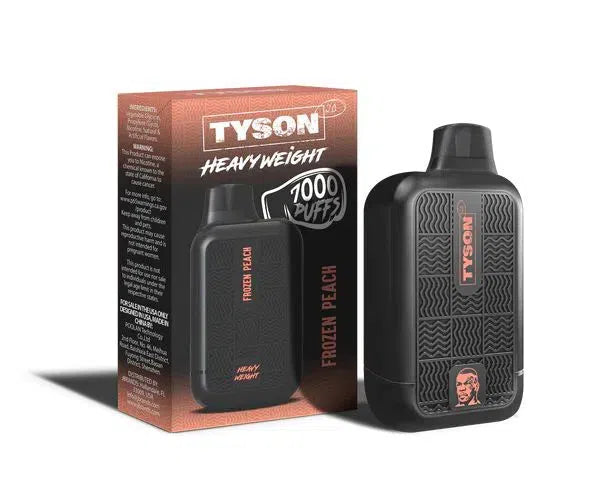 Tyson 2.0 Heavy Weight 7000 Puffs Nicotine Salt USB-C Rechargeable Disposable-Tyson-Frozen Peach 5%-NYC Glass