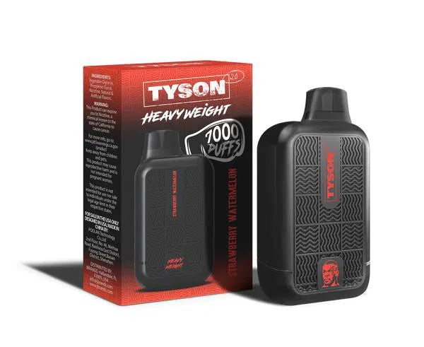 Tyson 2.0 Heavy Weight 7000 Puffs Nicotine Salt USB-C Rechargeable Disposable-Tyson-Strawberry Watermelon 5%-NYC Glass