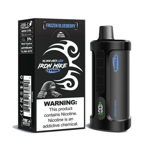 Tyson 2.0 IRON MIKE 15,000 Puff Nicotine Disposable (Rechargeable)-Tyson-Frozen Blueberry-1pk-NYC Glass
