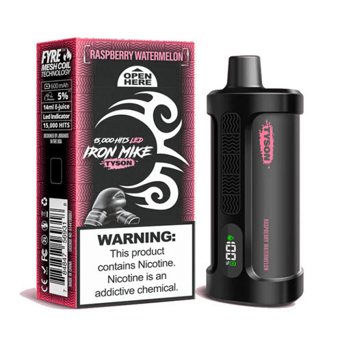 Tyson 2.0 IRON MIKE 15,000 Puff Nicotine Disposable (Rechargeable)-Tyson-Raspberry Watermelon-1pk-NYC Glass