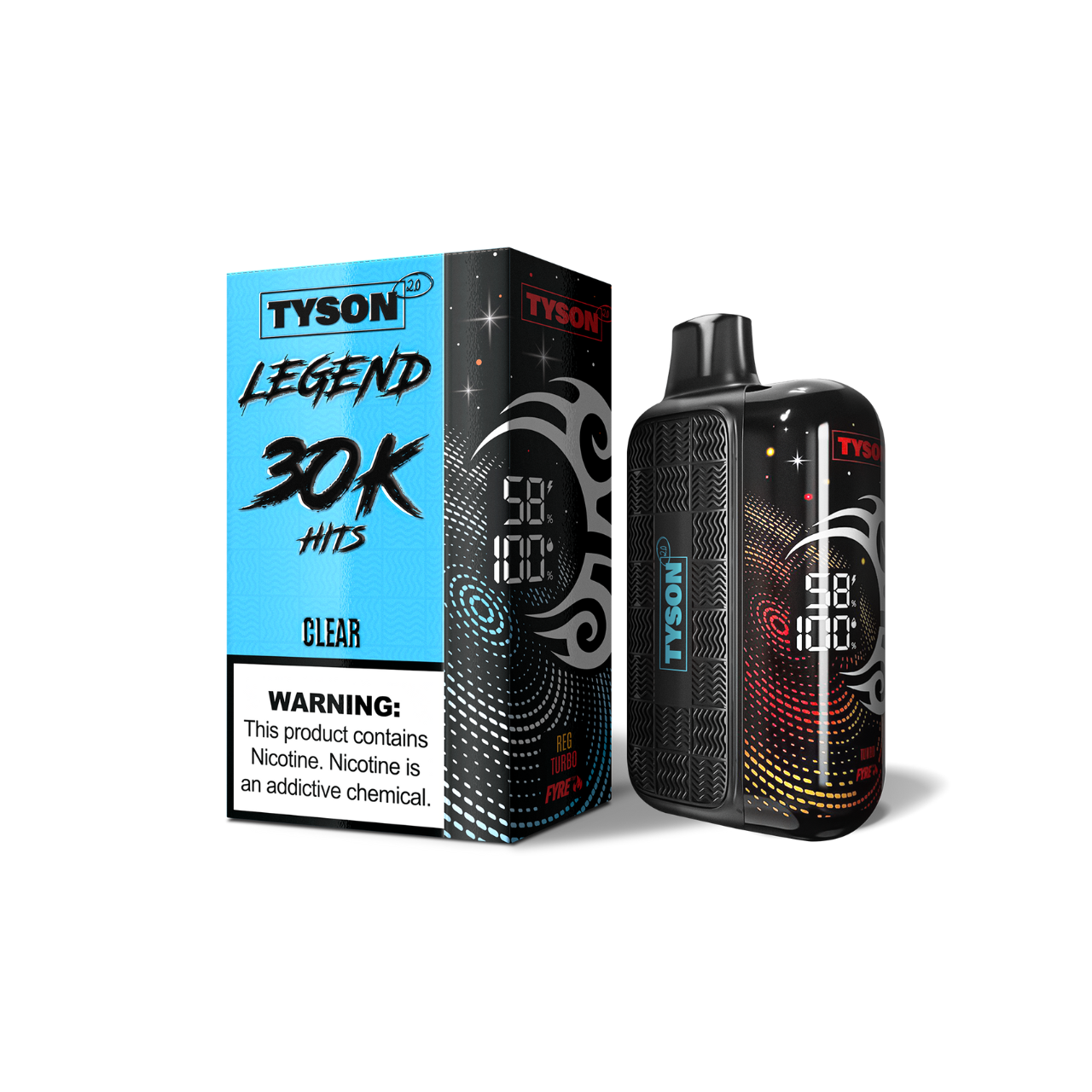 Tyson 2.0 Legend Nicotine Disposable 30,000 Puffs-Tyson-Clear-NYC Glass