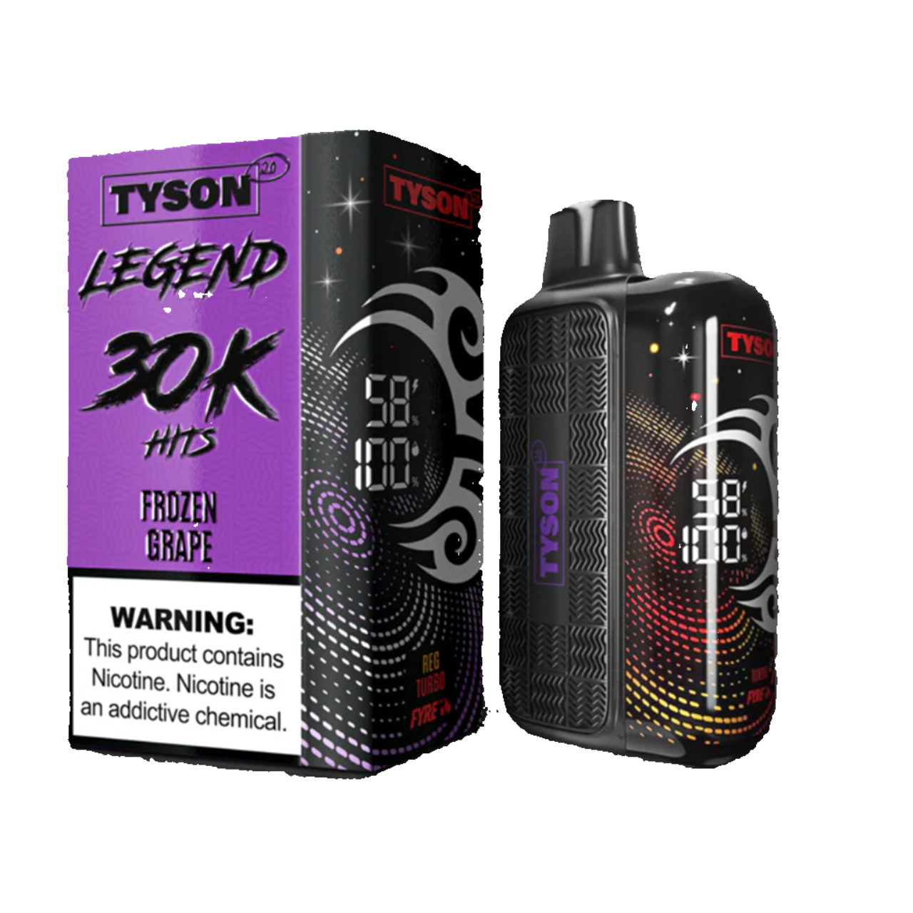 Tyson 2.0 Legend Nicotine Disposable 30,000 Puffs-Tyson-Frozen Grape-NYC Glass