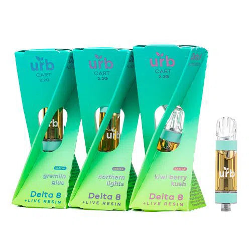 URB Delta 8 Live Resin 2.2ml 510 Thread Vape Cartridge-THC Cartridges-URB-NYC Glass