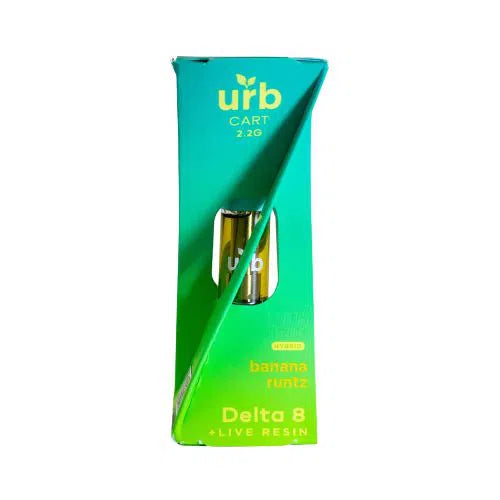 URB Delta 8 Live Resin 2.2ml 510 Thread Vape Cartridge-URB-Banana Runtz (Hybrid)-NYC Glass