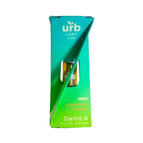 URB Delta 8 Live Resin 2.2ml 510 Thread Vape Cartridge-URB-Pineapple Cookies (Hybrid)-NYC Glass