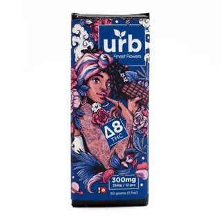 URB Delta 8 THC Chocolate Bar 300mg-URB-Dark Chocolate-NYC Glass