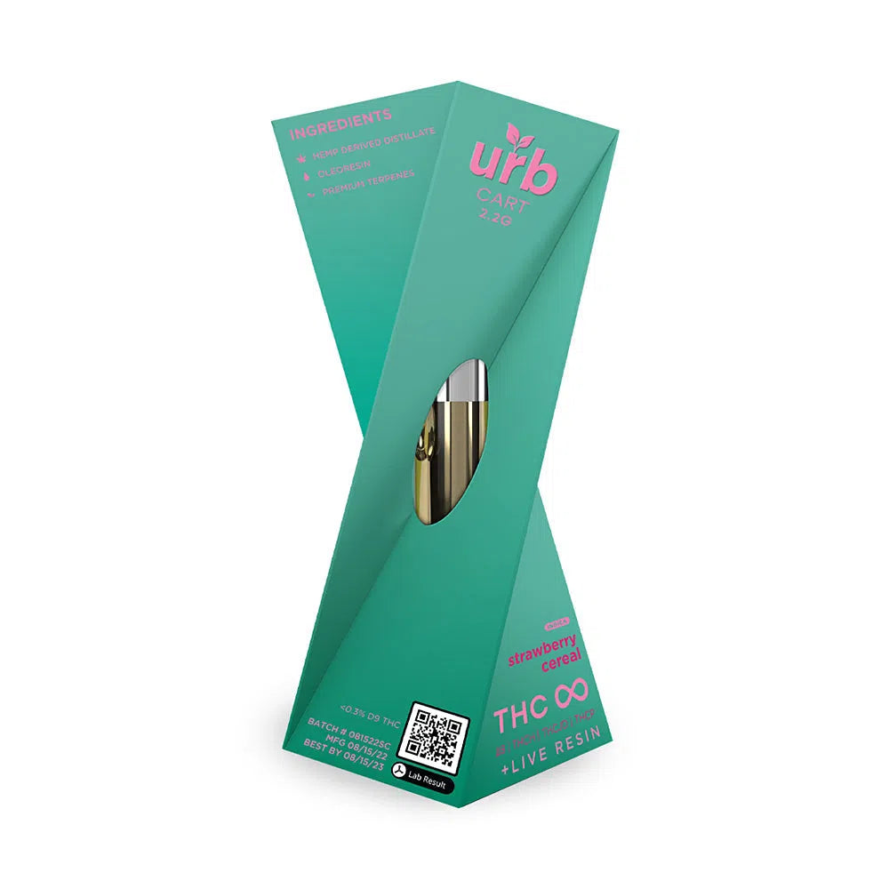 URB THC Infinity Cartridge 2.2ml (THC-JD, THC-H, THCP, Delta 8)-URB-Strawberry Cereal (Indica)-NYC Glass