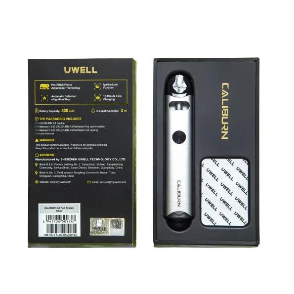 Uwell Caliburn A3 Pod System Kit NYC GLASS 718 Uwell Caliburn A3 Pod System Kit NYC GLASS 718