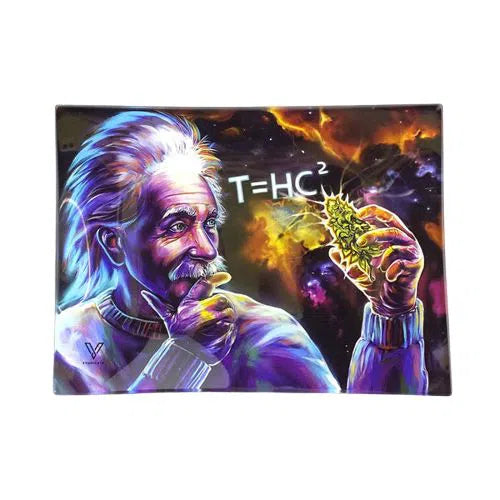 V Syndicate Shatterproof Glass Rolling Tray-V Syndicate-T=Hc2 Einstein Black Hole-NYC Glass