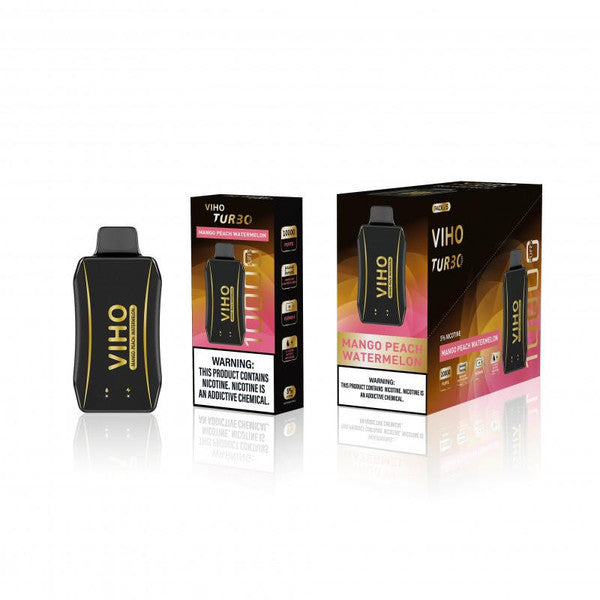 VIHO Turbo Black Gold 10,000 Puff Nicotine Disposable 5 Pack NYC GLASS 718 VIHO Turbo Black Gold 10,000 Puff Nicotine Disposable 5 Pack NYC GLASS 718