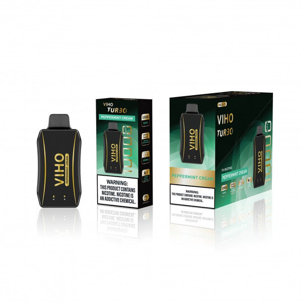 VIHO Turbo Black Gold 10,000 Puff Nicotine Disposable 5 Pack-VIHO-Peppermint Cream-NYC Glass