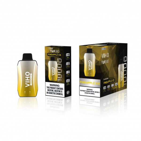 VIHO Turbo Chrome 10,000 Puff Nicotine Disposable 5 Pack-VIHO-Pineapple Ice-NYC Glass