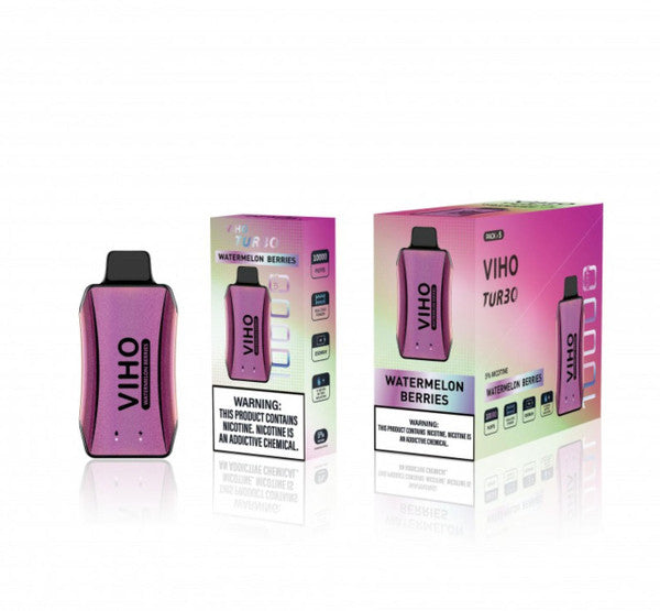 VIHO Turbo Midnight 10,000 Puff Nicotine Disposable 5 Pack-VIHO-Watermelon Berries-NYC Glass