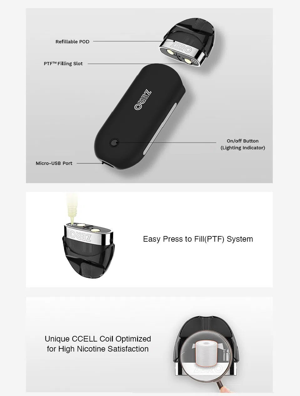 Vaporesso Renova Zero Pod System Kit NYC GLASS 718 Vaporesso Renova Zero Pod System Kit NYC GLASS 718