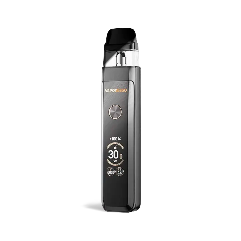 Vaporesso XROS Pro 2 pod system in Glittering Black, showing its 0.96" TFT screen and round firing button.
