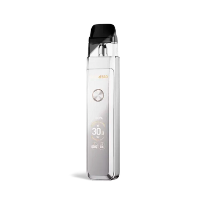 Vaporesso XROS Pro 2 Pod System in Glittering Silver, showing its sleek aerospace alloy design and clear TFT screen.