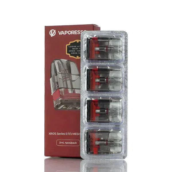 Vaporesso Xros Pod Replacements 4pk-Replacement Pods-Vaporesso-Vaporesso Xros 2ml Refillable Replacement Pods 4pk 0.7ohm 3ml Mesh-NYC Glass