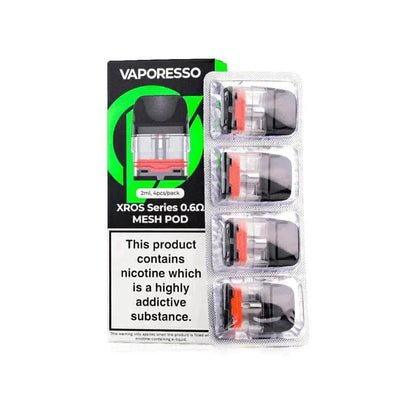 Vaporesso Xros Pod Replacements 4pk-Vaporesso-Vaporesso Xros 2ml Refillable Replacement Pods 4pk 0.6ohm 2ml Mesh-NYC Glass