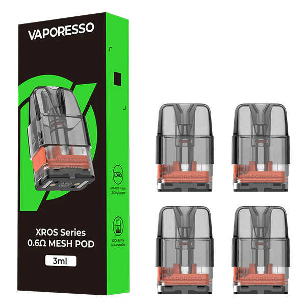 Vaporesso Xros Pod Replacements 4pk-Vaporesso-Vaporesso Xros 2ml Refillable Replacement Pods 4pk 0.6ohm 3ml Mesh-NYC GLASS 718