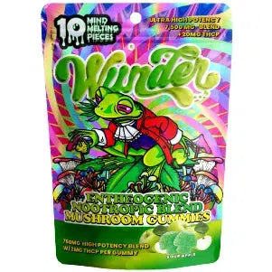 Wunder Entheogenic Nootropic Blend Ultra High Potency Mushroom Gummies 7500mg + 20mg THCP-Wunder-NYC Glass