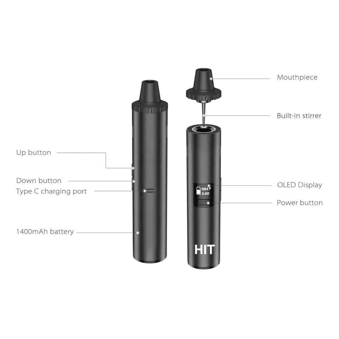 Yocan HIT Dry Herb Vaporizer-Yocan-NYC Glass