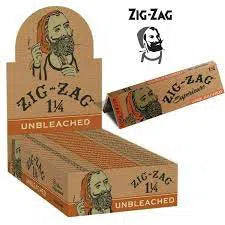 Zig Zag Unbleached 1 1/4 Rolling Papers - 24pk Box-Bulk Buy-Zig Zag-NYC Glass