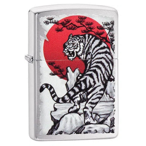 Zippo Windproof Lighters-Zippo-Asian Tiger Design-NYC Glass