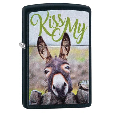 Zippo Windproof Lighters-Zippo-Kiss My Donkey-NYC Glass