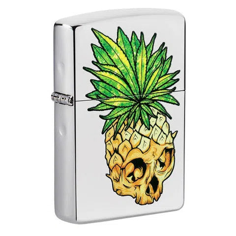 Zippo Windproof Lighters-Zippo-Leaf Skull Pineapple-NYC Glass