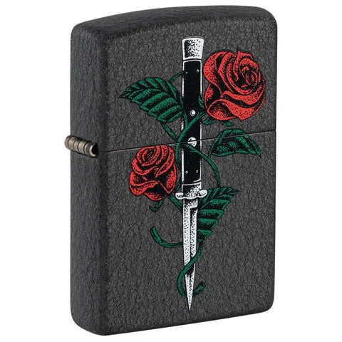 Zippo Windproof Lighters-Zippo-Rose Dagger Tattoo-NYC Glass