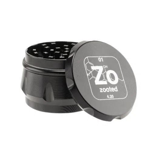 Zooted Premium 4 Piece Grinder 63mm-Grinders-Zooted-Black-NYC Glass