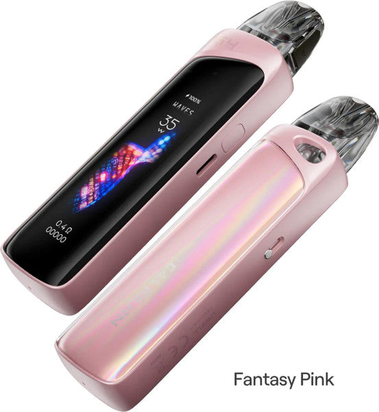 Two Uwell Caliburn G4 Pro Kits in Fantasy Pink, showing the front touchscreen and sleek back design.