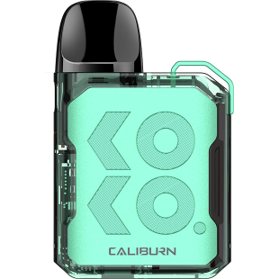 Uwell Caliburn GK2 Pod System Kit in translucent mint green with black mouthpiece.